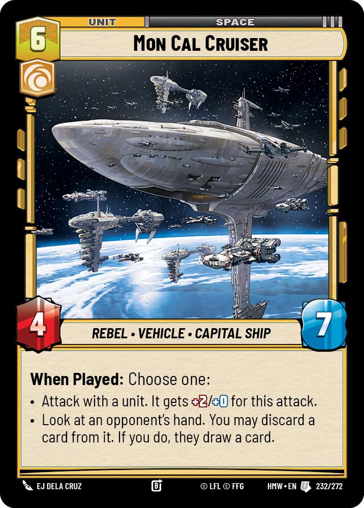 Mon Cal Cruiser – Homeworlds #232/272 Star Wars: Unlimited card