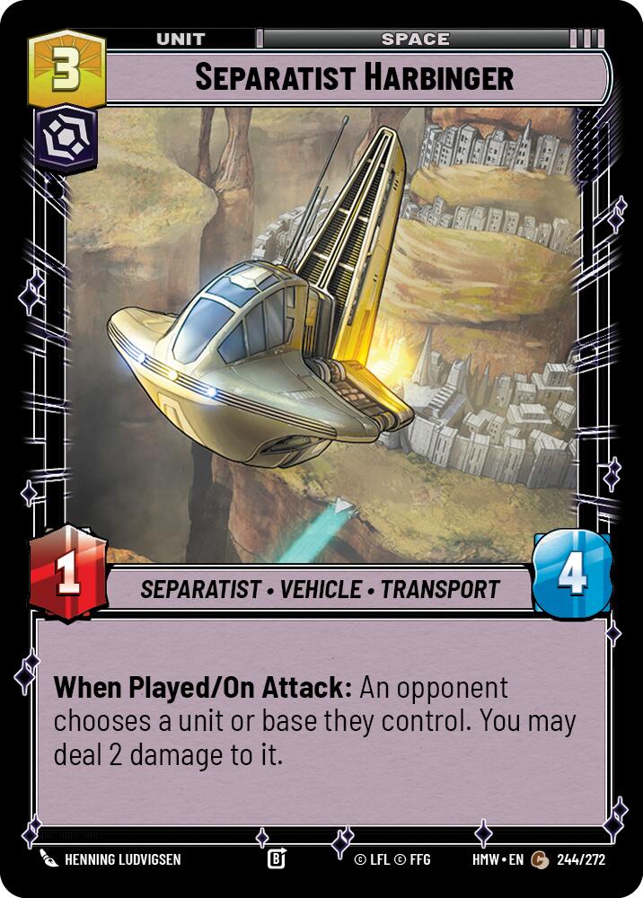 Separatist Harbinger – Homeworlds #244/272 Star Wars: Unlimited card