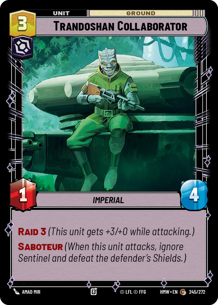 Trandoshan Collaborator – Homeworlds #245/272 Star Wars: Unlimited card