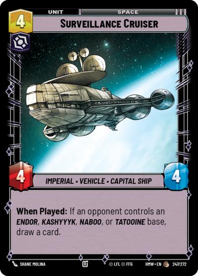 Surveillance Cruiser – Homeworlds #247/272 Star Wars: Unlimited card