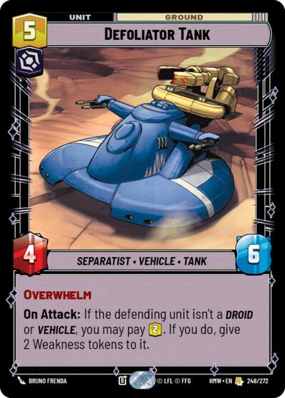 Defoliator Tank – Homeworlds #248/272 Star Wars: Unlimited card