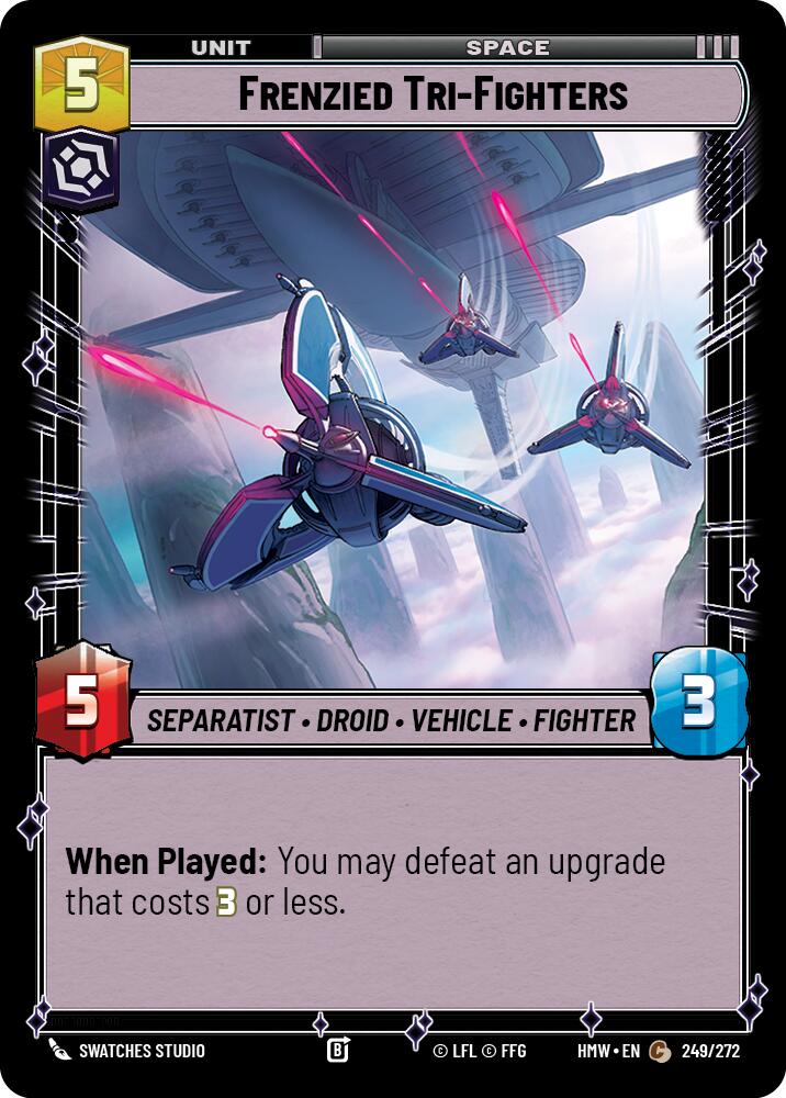 Frenzied Tri-Fighters – Homeworlds #249/272 Star Wars: Unlimited card