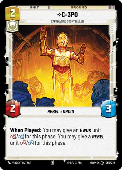 C-3PO - Captivating Storyteller – Homeworlds #255/272 Star Wars: Unlimited card