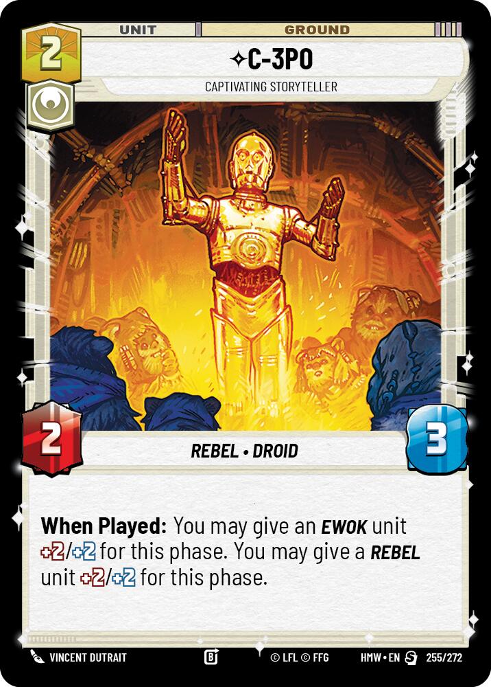 C-3PO - Captivating Storyteller – Homeworlds #255/272 Star Wars: Unlimited card