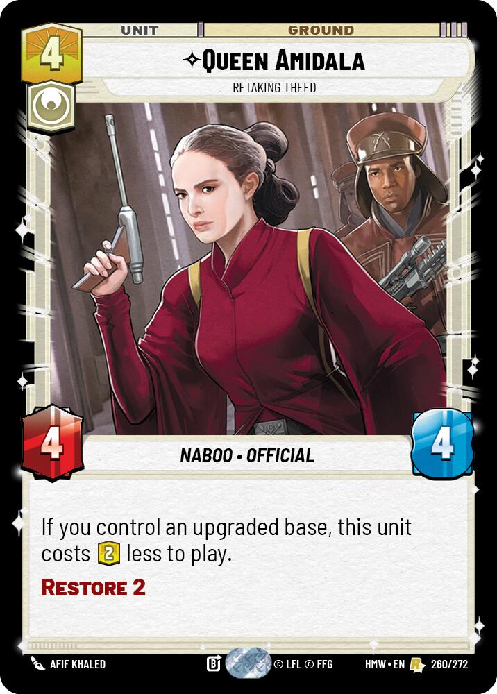 Queen Amidala - Retaking Theed – Homeworlds #260/272 Star Wars: Unlimited card