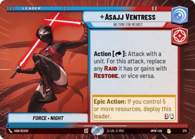 Asajj Ventress - No Time For Regret (Hyperspace) – Homeworlds #273 Star Wars: Unlimited card