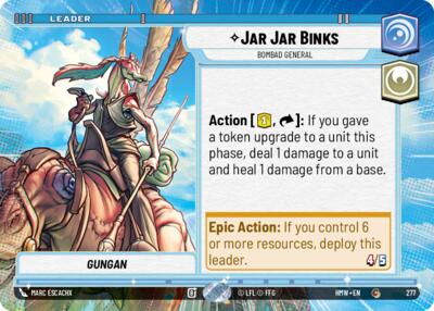 Jar Jar Binks - Bombad General (Hyperspace) – Homeworlds #277 Star Wars: Unlimited card