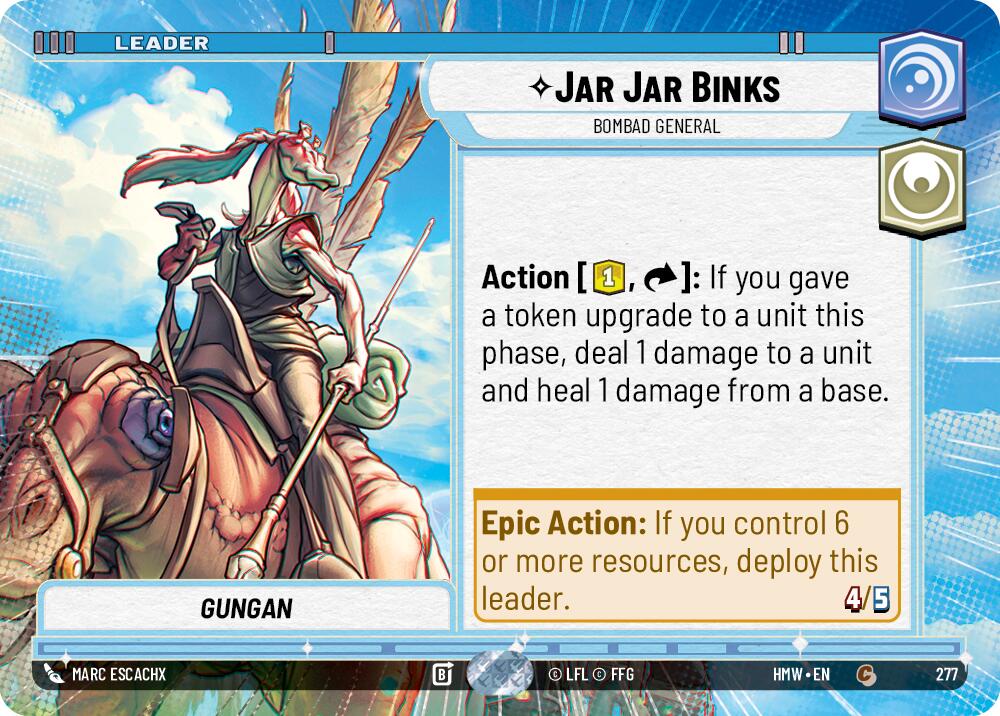 Jar Jar Binks - Bombad General (Hyperspace) – Homeworlds #277 Star Wars: Unlimited card