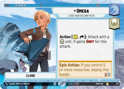 Omega - Close Your Eyes and Focus (Hyperspace) – Homeworlds #278 Star Wars: Unlimited card