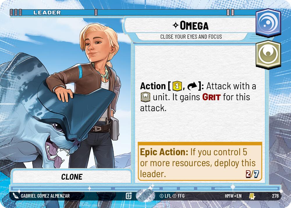 Omega - Close Your Eyes and Focus (Hyperspace) – Homeworlds #278 Star Wars: Unlimited card
