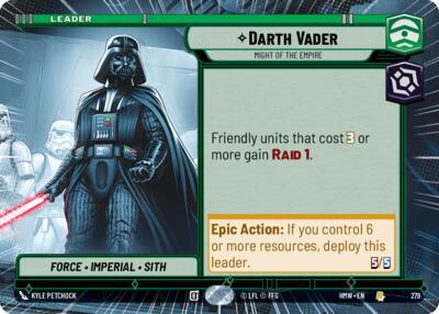Darth Vader - Might of the Empire (Hyperspace) – Homeworlds #279 Star Wars: Unlimited card