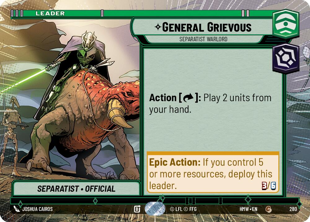 General Grievous - Separatist Warlord (Hyperspace) – Homeworlds #280 Star Wars: Unlimited card