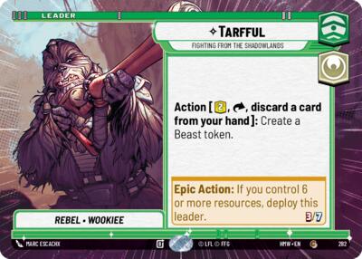 Tarfful - Fighting from the Shadowlands (Hyperspace) – Homeworlds #282 Star Wars: Unlimited card