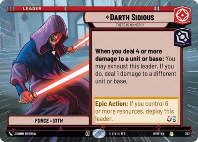 Darth Sidious - There Is No Mercy (Hyperspace) – Homeworlds #283 Star Wars: Unlimited card