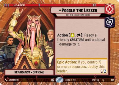 Poggle the Lesser - Let the Executions Begin (Hyperspace) – Homeworlds #284 Star Wars: Unlimited card