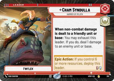 Cham Syndulla - Hammer of Ryloth (Hyperspace) – Homeworlds #285 Star Wars: Unlimited card