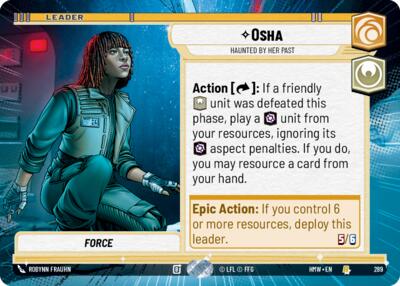 Osha - Haunted By Her Past (Hyperspace) – Homeworlds #289 Star Wars: Unlimited card
