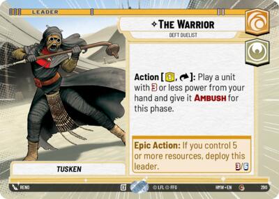 The Warrior - Deft Duelist (Hyperspace) – Homeworlds #290 Star Wars: Unlimited card