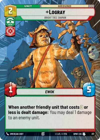 Logray - Bright Tree Shaman (Hyperspace) – Homeworlds #317 Star Wars: Unlimited card