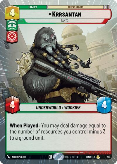 Krrsantan - Santo (Hyperspace) – Homeworlds #318 Star Wars: Unlimited card