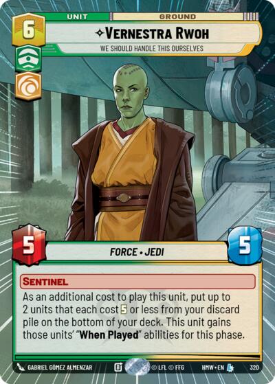 Vernestra Rwoh - We Should Handle This Ourselves (Hyperspace) – Homeworlds #320 Star Wars: Unlimited card