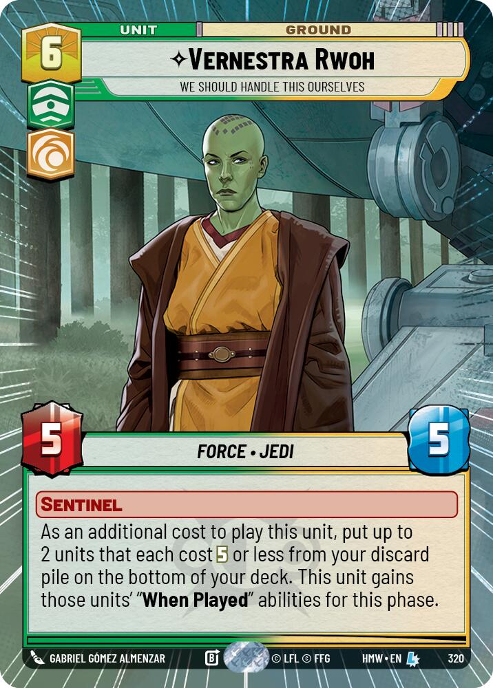 Vernestra Rwoh - We Should Handle This Ourselves (Hyperspace) – Homeworlds #320 Star Wars: Unlimited card