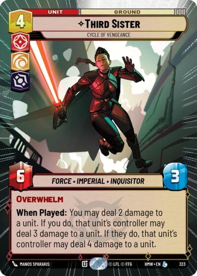 Third Sister - Cycle of Vengeance (Hyperspace) – Homeworlds #323 Star Wars: Unlimited card