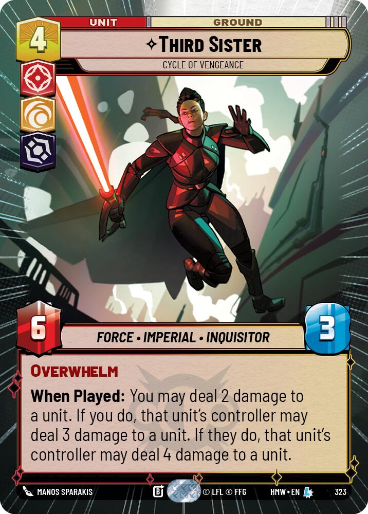 Third Sister - Cycle of Vengeance (Hyperspace) – Homeworlds #323 Star Wars: Unlimited card