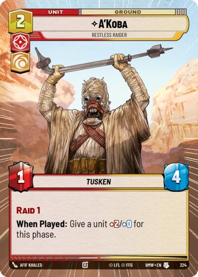 A'Koba - Restless Raider (Hyperspace) – Homeworlds #324 Star Wars: Unlimited card