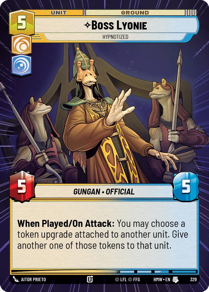 Boss Lyonie - Hypnotized (Hyperspace) – Homeworlds #329 Star Wars: Unlimited card