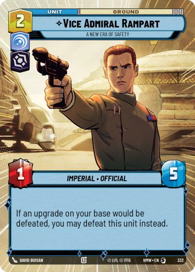 Vice Admiral Rampart - A New Era of Safety (Hyperspace) – Homeworlds #332 Star Wars: Unlimited card