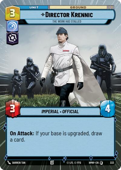 Director Krennic - The Work Has Stalled (Hyperspace) – Homeworlds #333 Star Wars: Unlimited card