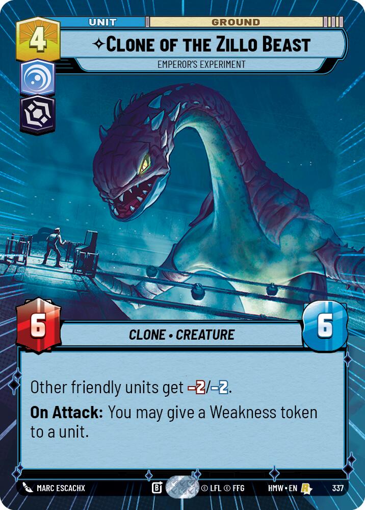 Clone of the Zillo Beast - Emperor's Experiment (Hyperspace) – Homeworlds #337 Star Wars: Unlimited card