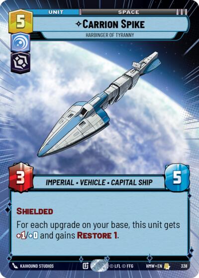 Carrion Spike - Harbinger of Tyranny (Hyperspace) – Homeworlds #338 Star Wars: Unlimited card