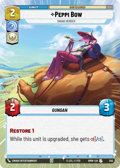 Peppi Bow - Shaak Herder (Hyperspace) – Homeworlds #345 Star Wars: Unlimited card