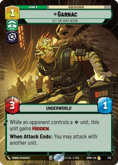 Garnac - Let the Hunt Begin! (Hyperspace) – Homeworlds #376 Star Wars: Unlimited card
