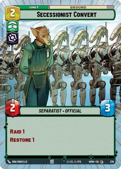 Secessionist Convert (Hyperspace) – Homeworlds #378 Star Wars: Unlimited card