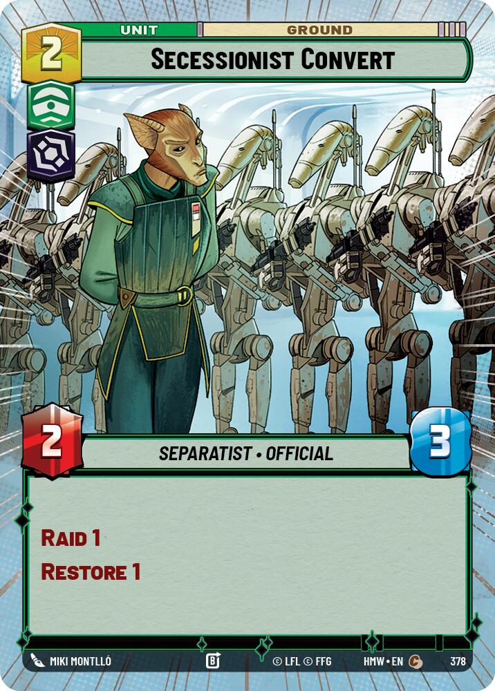 Secessionist Convert (Hyperspace) – Homeworlds #378 Star Wars: Unlimited card