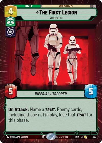 The First Legion - Vader's Fist (Hyperspace) – Homeworlds #380 Star Wars: Unlimited card