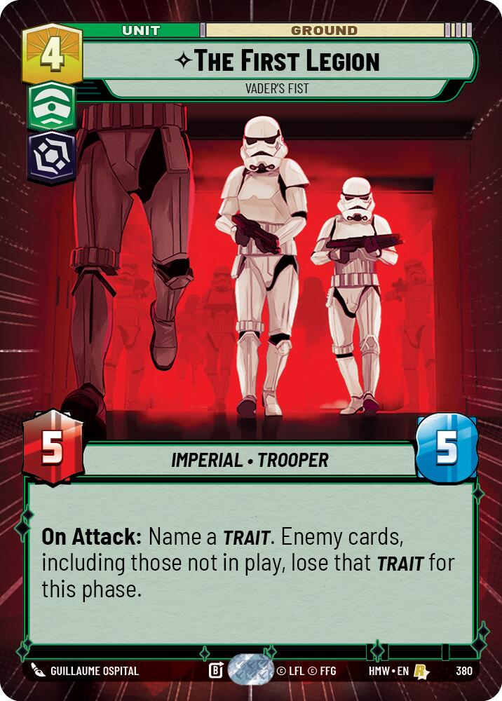 The First Legion - Vader's Fist (Hyperspace) – Homeworlds #380 Star Wars: Unlimited card