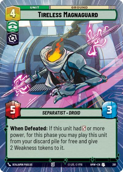 Tireless Magnaguard (Hyperspace) – Homeworlds #381 Star Wars: Unlimited card