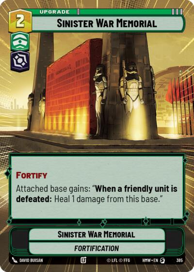 Sinister War Memorial (Hyperspace) – Homeworlds #385 Star Wars: Unlimited card