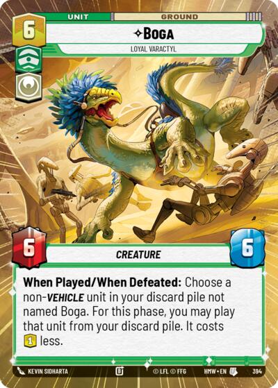 Boga - Loyal Varactyl (Hyperspace) – Homeworlds #394 Star Wars: Unlimited card
