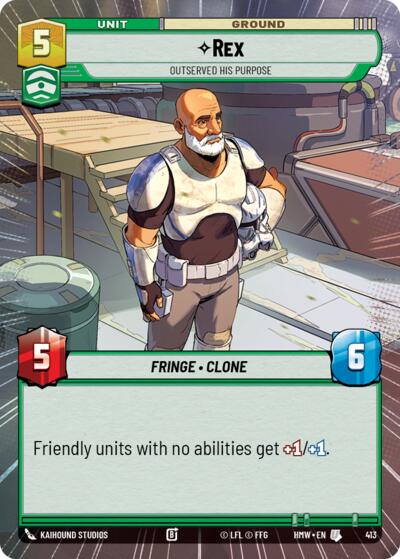 Rex - Outserved His Purpose (Hyperspace) – Homeworlds #413 Star Wars: Unlimited card
