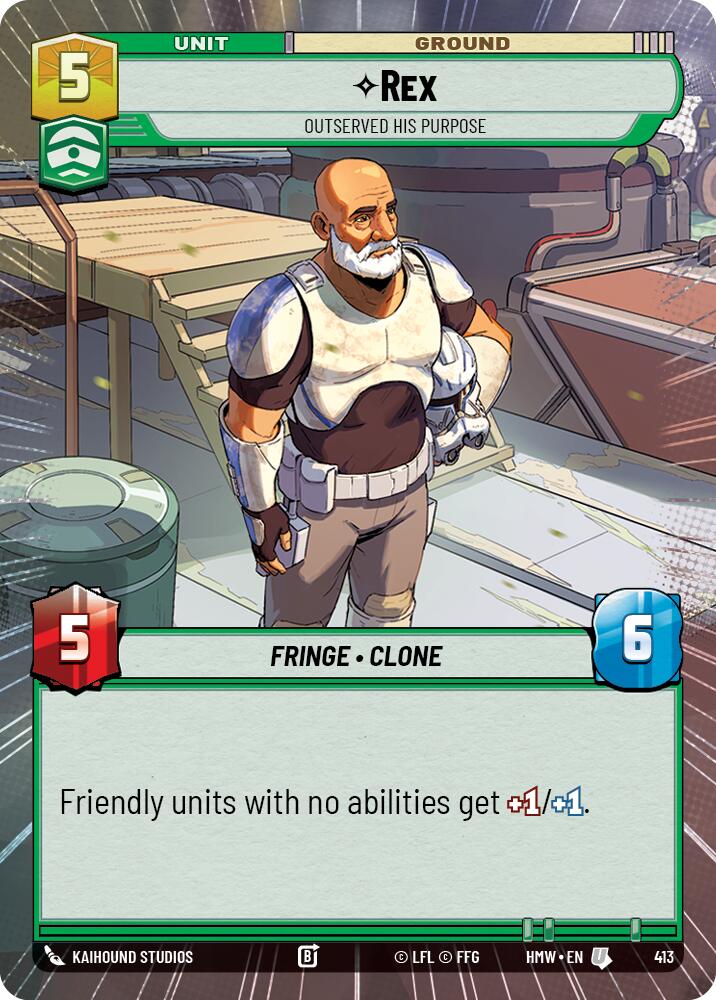 Rex - Outserved His Purpose (Hyperspace) – Homeworlds #413 Star Wars: Unlimited card