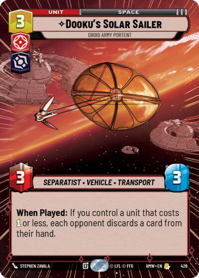 Dooku's Solar Sailer - Droid Army Portent (Hyperspace) – Homeworlds #426 Star Wars: Unlimited card