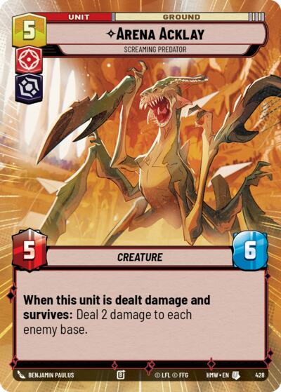 Arena Acklay - Screaming Predator (Hyperspace) – Homeworlds #428 Star Wars: Unlimited card