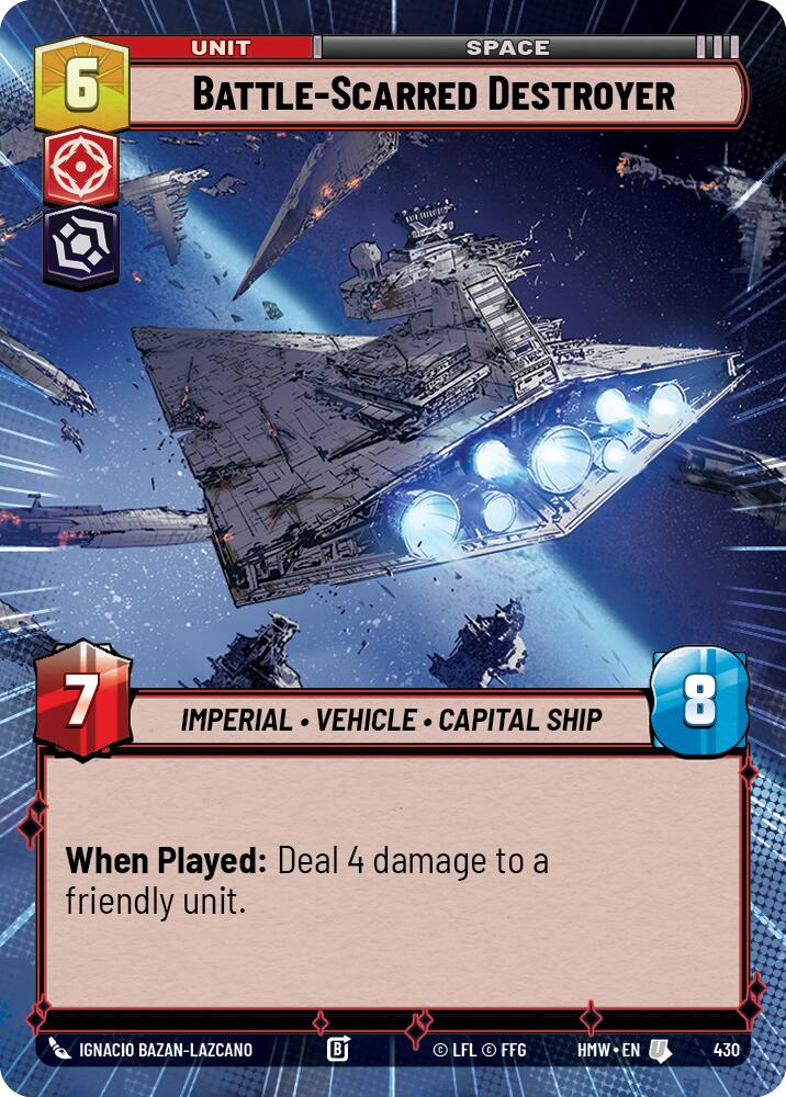 Battle-Scarred Destroyer (Hyperspace) – Homeworlds #430 Star Wars: Unlimited card