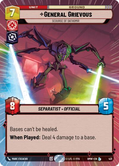 General Grievous - Scourge of Dathomir (Hyperspace) – Homeworlds #431 Star Wars: Unlimited card