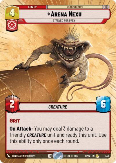 Arena Nexu - Starved for Prey (Hyperspace) – Homeworlds #454 Star Wars: Unlimited card